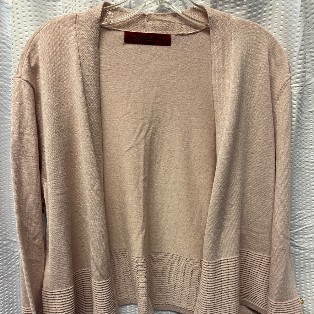 Elegant‎ Cream Rose Open-Front Sweater